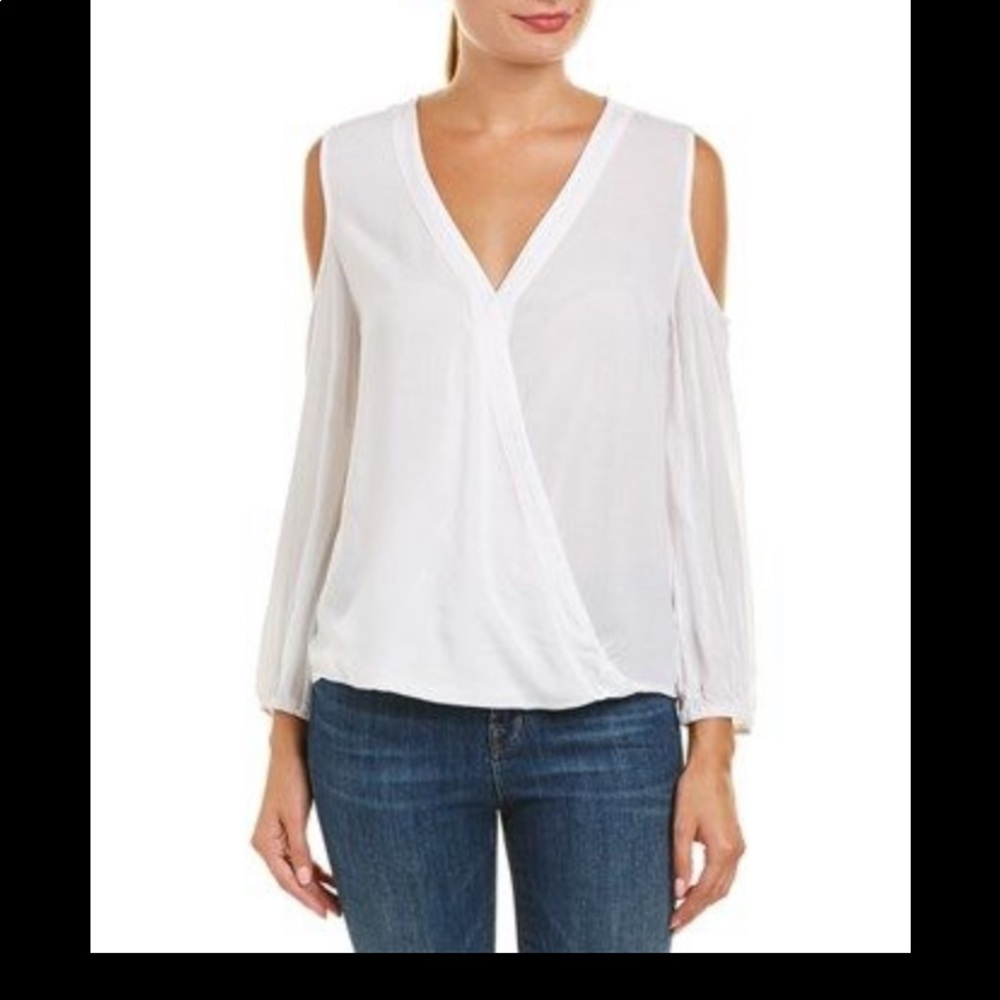 Velvet by graham and Spencer black blouse- cut out shoulder